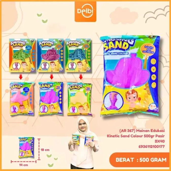 Mainan Edukasi Kinetic Sand Colour 500gr Pasir BX40