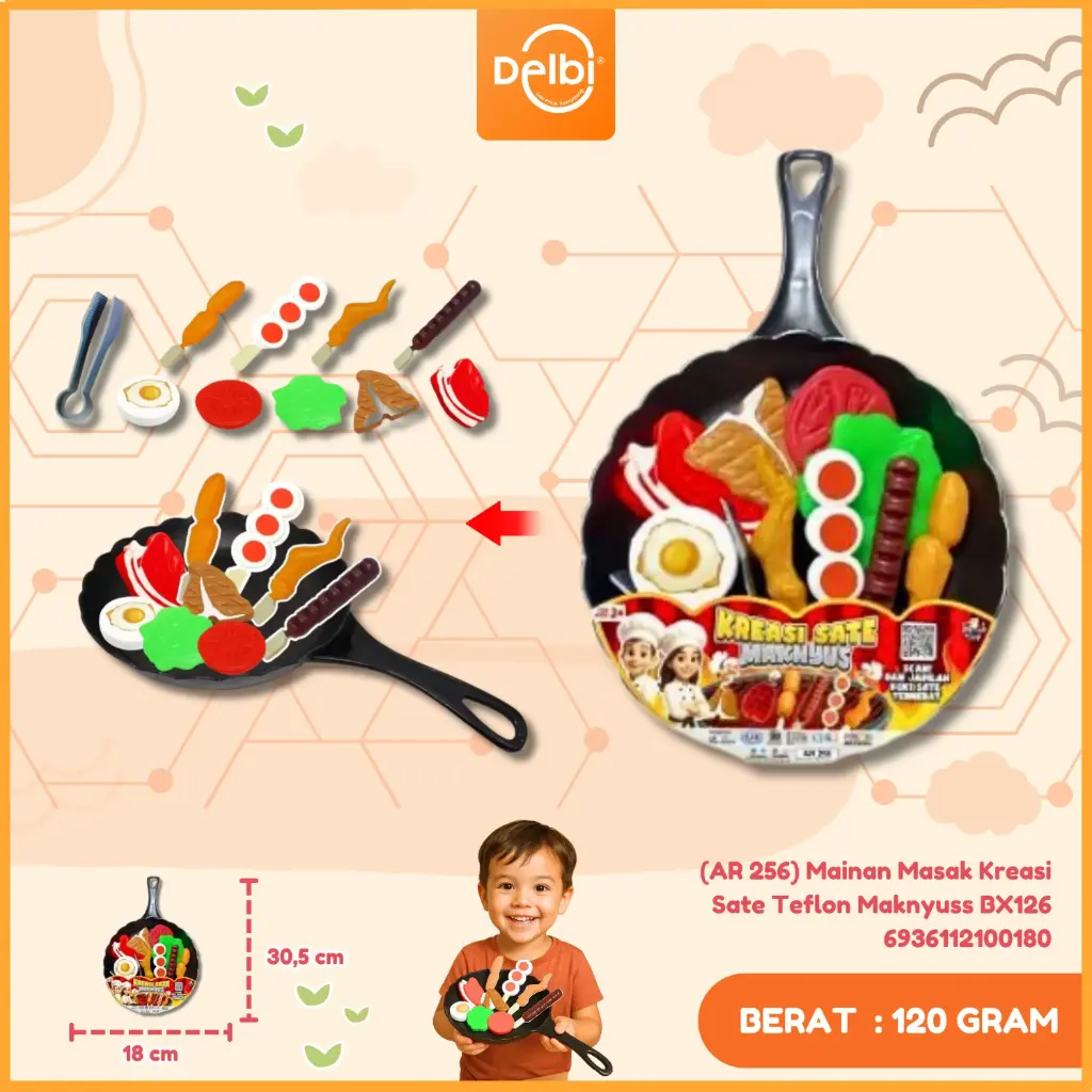 (AR 256) Mainan Masak Kreasi Sate Teflon Maknyuss BX126