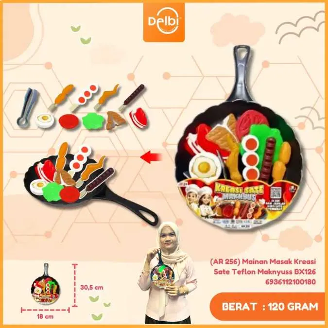 [AR 256] Mainan Masak Kreasi Sate Teflon Maknyuss BX126