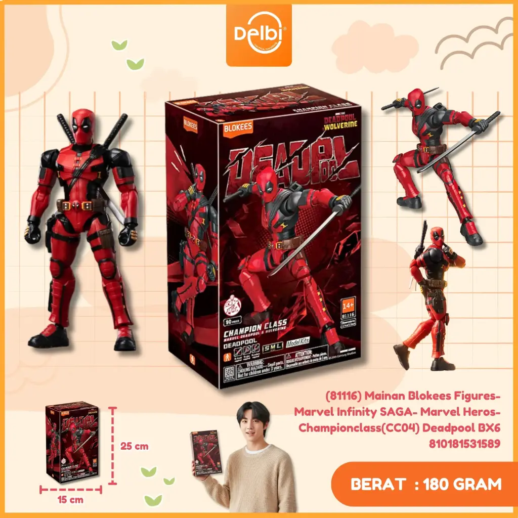 [810181531589] (81116) Mainan Blokees Figures- Marvel Infinity SAGA- Marvel Heros- Championclass(CC04) Deadpool BX6