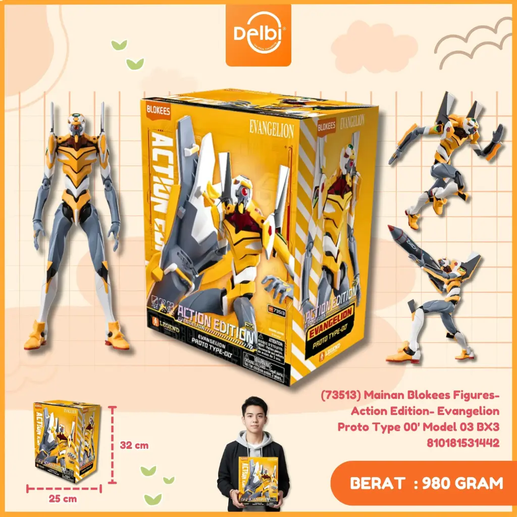 (73513) Mainan Blokees Figures- Action Edition- Evangelion Proto Type 00' Model 03 BX3