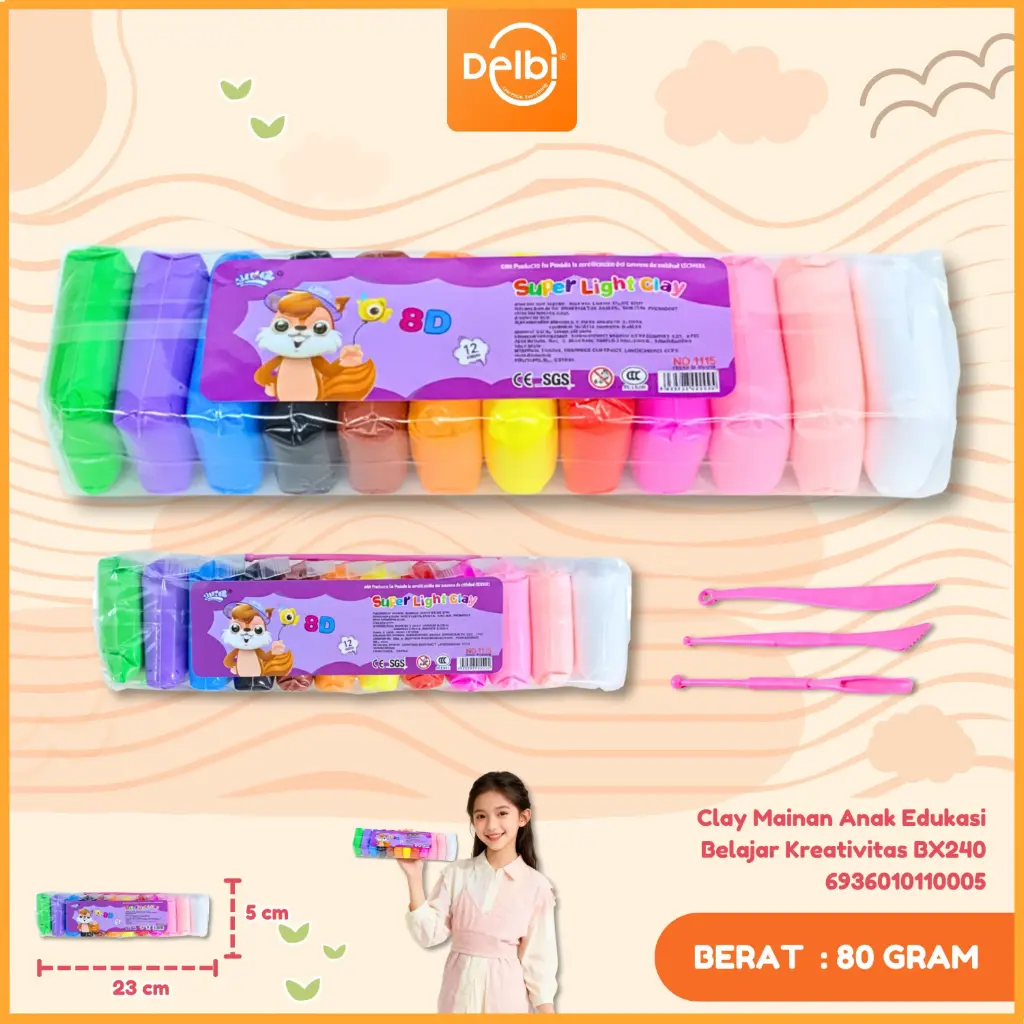 [6936010110005] (W101-1-A) Clay Mainan Anak Edukasi Belajar Kreativitas BX240