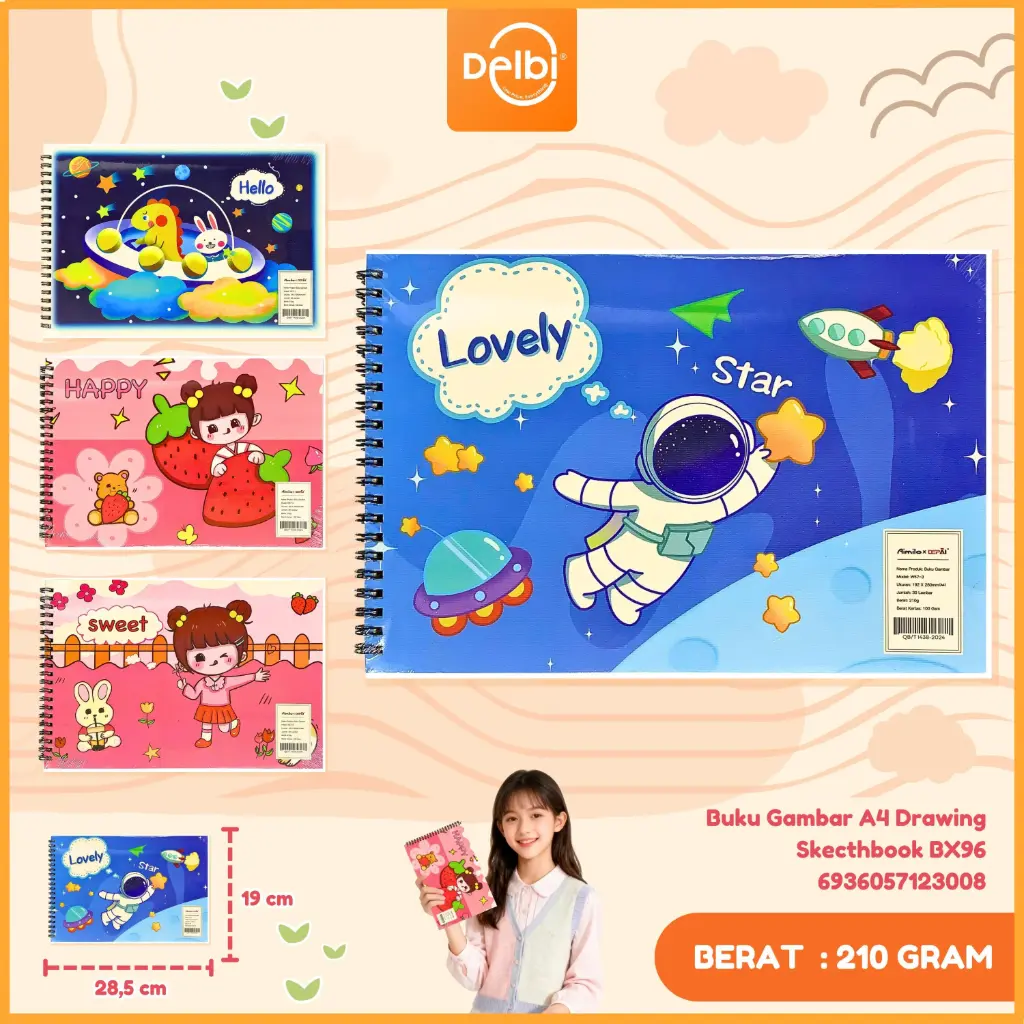 [6936057123008] (W57) Buku Gambar A4 Drawing Sketchbook BX96