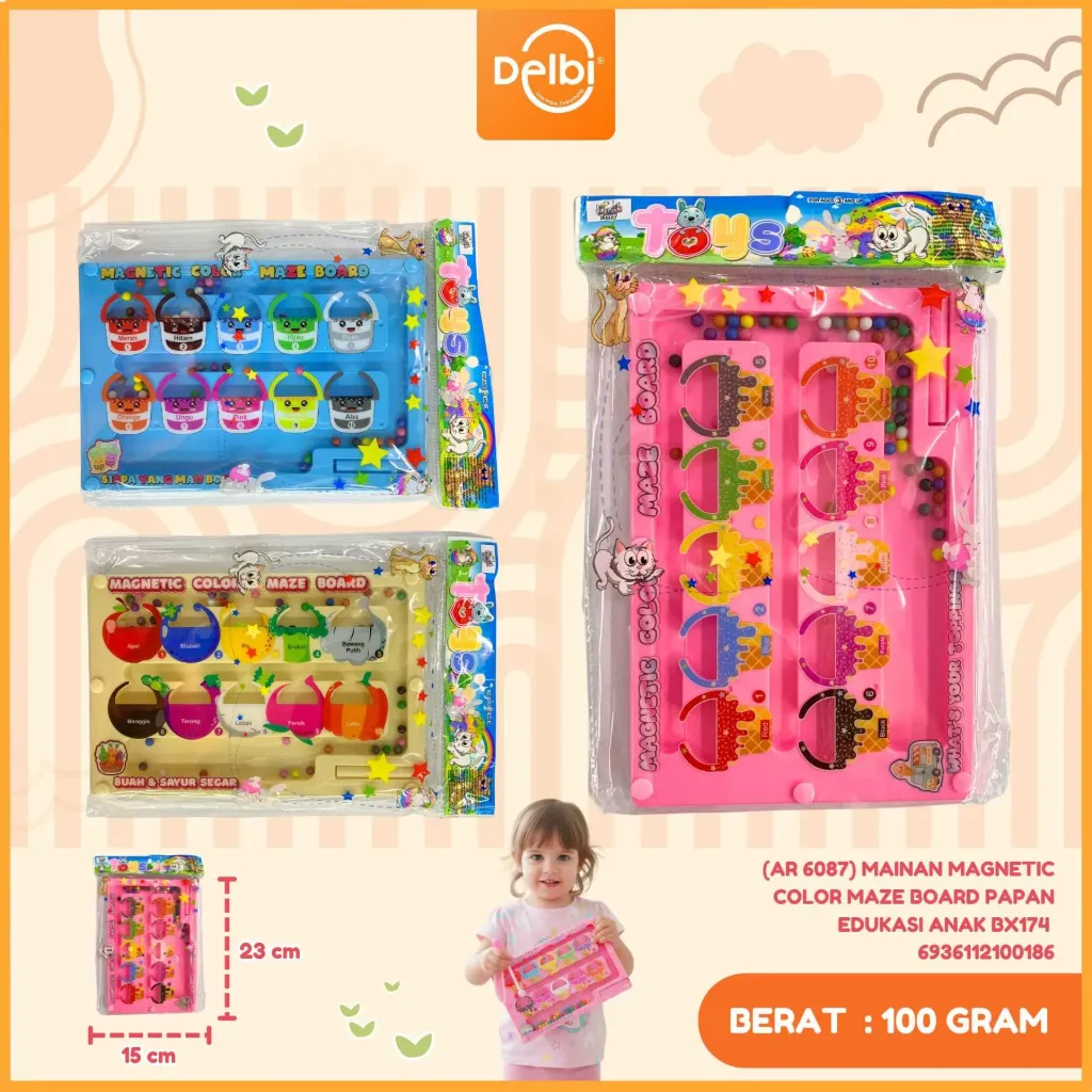 [AR 6087] MAINAN MAGNETIC COLOR MAZE BOARD PAPAN EDUKASI ANAK BX174