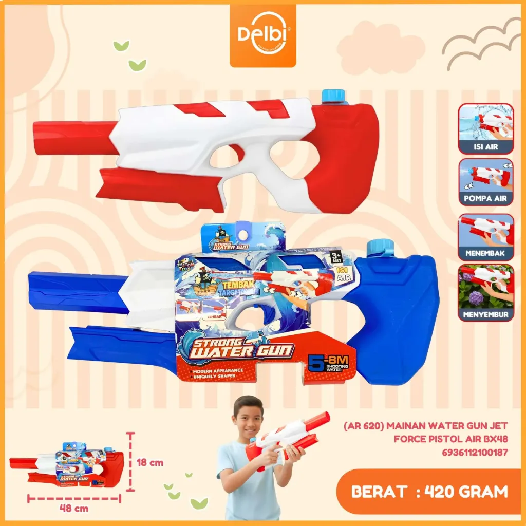 [6936112100187] (AR 620) MAINAN WATER GUN JET FORCE PISTOL AIR BX48