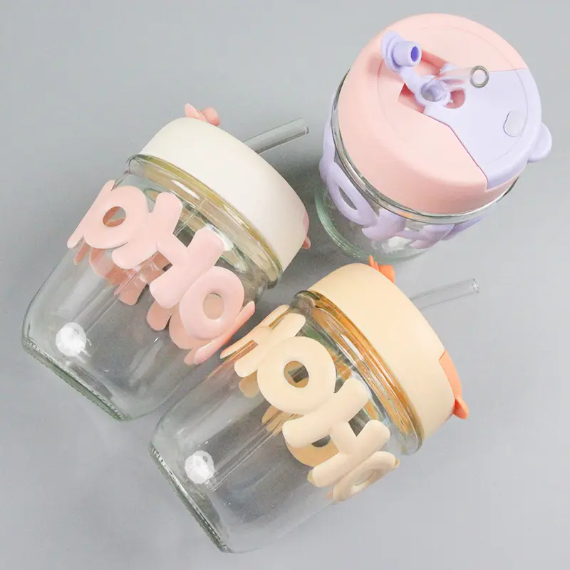 [1210300004] GELAS BOTOL MINUM DENGAN SEDOTAN 2in1 HOHO 320ml BX70