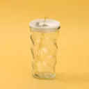 GELAS KACA SPIRAL DENGAN SEDOTAN 450ml BX70