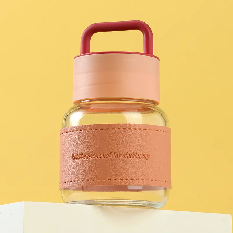 GELAS KACA DENGAN SARUNG TEBAL DENGAN PEGANGAN 105ml BX105