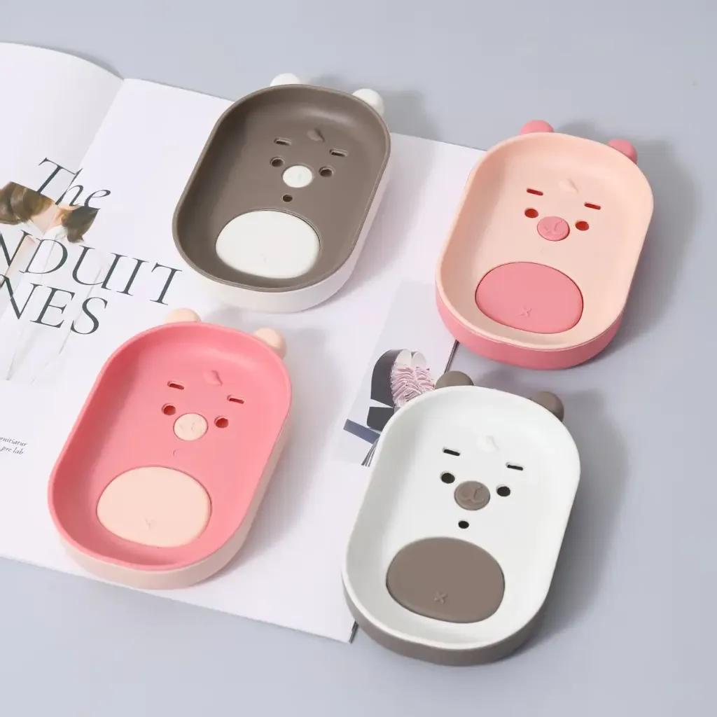 (6854-1) TEMPAT SABUN PENYIMPANAN KOTAK SEDERHANA MOTIF BERUANG BX20 BX320