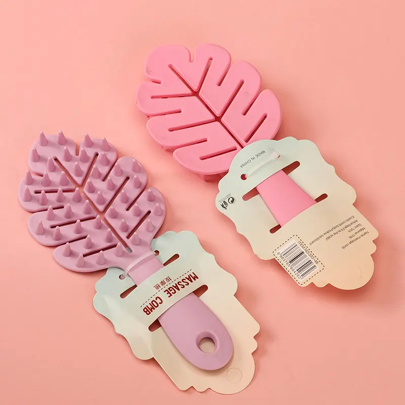 SISIR RELAXING PIJAT KEPALA BENTUK DAUN HAIR COMB BX20 BX540