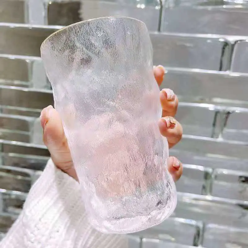 [73681] (DSKB047-2) (1 PCS) GELAS KACA MOTIF ES BEKU 390ML BX60