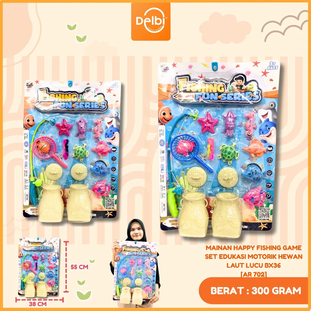 [AR 702] MAINAN HAPPY FISHING GAME SET EDUKASI MOTORIK HEWAN LAUT LUCU BX36