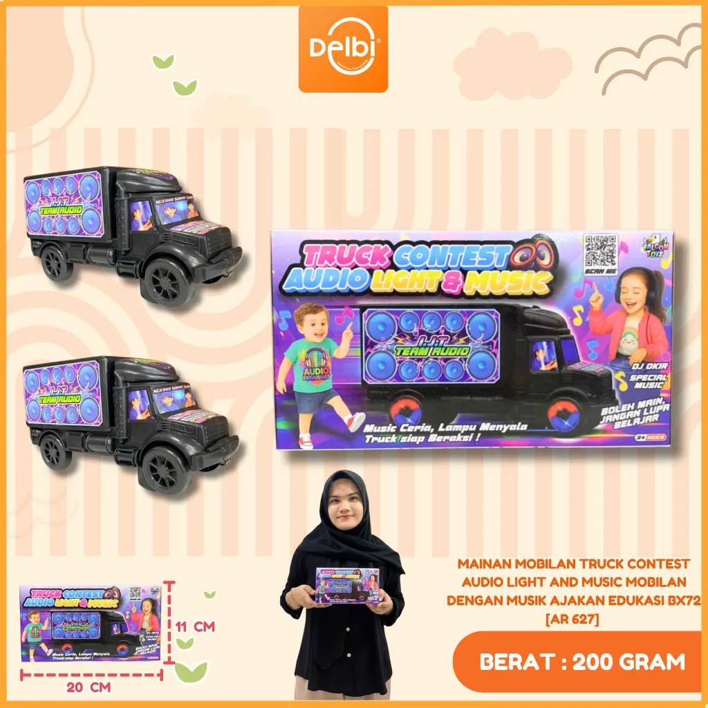 [AR 627] MAINAN MOBILAN TRUCK CONTEST AUDIO LIGHT AND MUSIC MOBILAN DENGAN MUSIK AJAKAN EDUKASI BX72