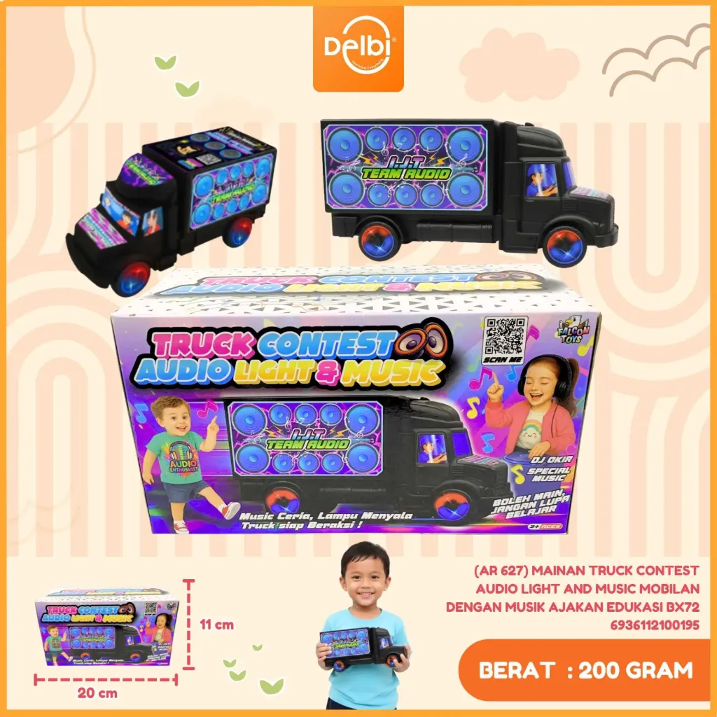 [AR 627] MAINAN MOBILAN TRUCK CONTEST AUDIO LIGHT AND MUSIC MOBILAN DENGAN MUSIK AJAKAN EDUKASI BX72