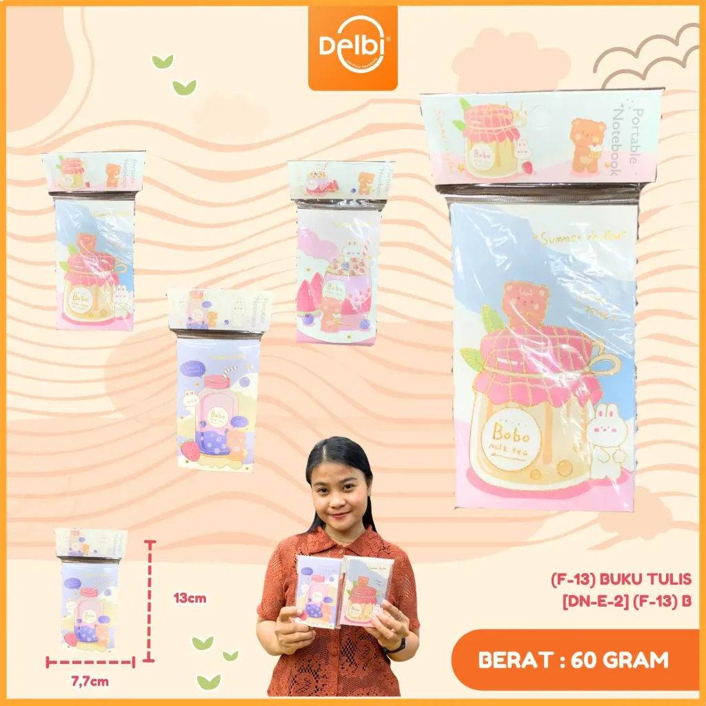 (F-13) BUKU TULIS NOTEBOOK TRAVEL MINI CATATAN KECIL MOTIF LUCU