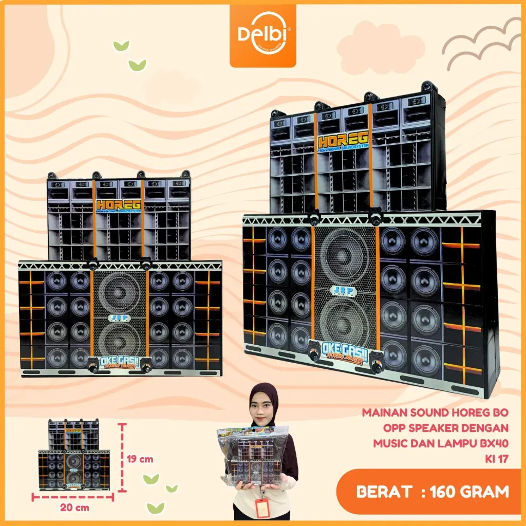 [KI 17] MAINAN SOUND HOREG BO OPP SPEAKER DENGAN MUSIC DAN LAMPU BX40