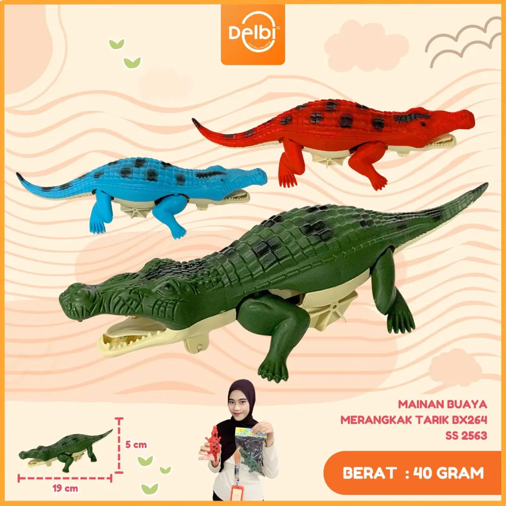 [SS 2563] MAINAN BUAYA MERANGKAK TARIK BX264