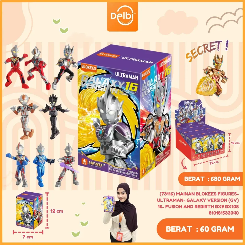 (73116) Mainan Blokees Figures- Ultraman- Galaxy Version (GV) 16- Fusion and Rebirth BX9 BX108
