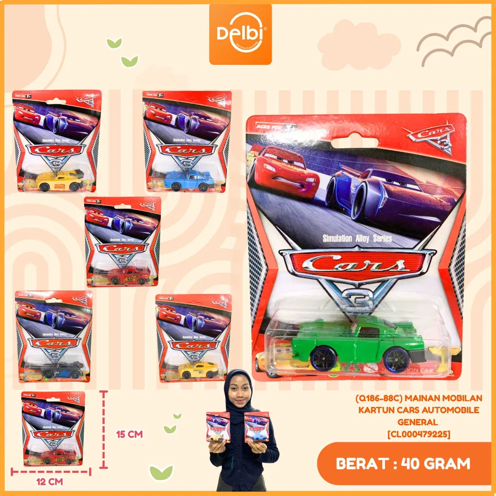 [CL000479225] (Q186-88C) MAINAN MOBILAN KARTUN CARS AUTOMOBILE GENERAL MOBILIZATION ALLOY CARS 1-64 SLIDING CAR 6 MIXED MODELS BX960