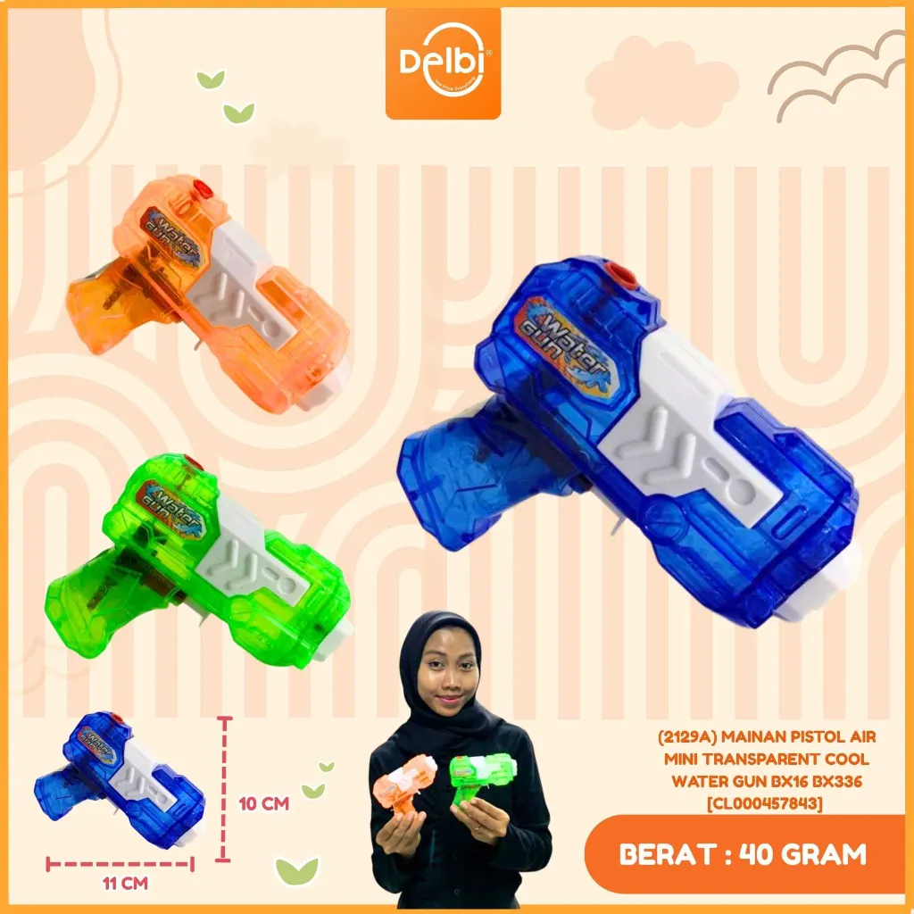 [CL000457843] (2129A) MAINAN PISTOL AIR MINI TRANSPARENT COOL WATER GUN BX16 BX336
