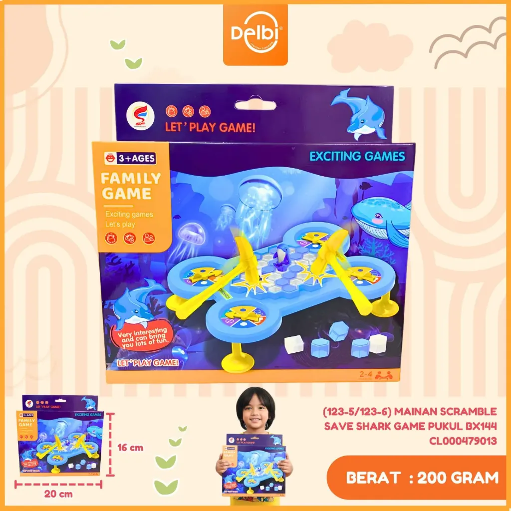 (123-5/123-6) MAINAN SCRAMBLE SAVE SHARK GAME PUKUL BX144