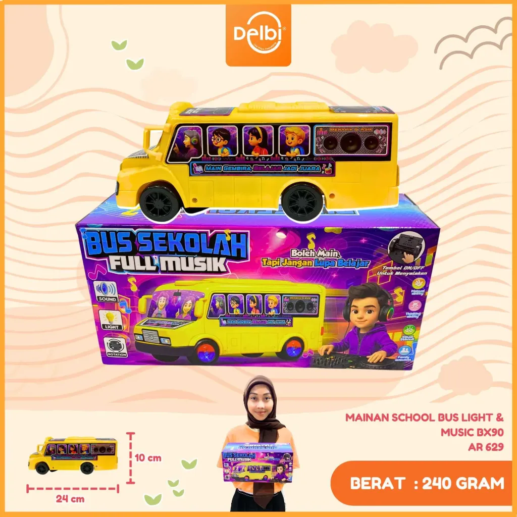 [AR 629] MAINAN SCHOOL BUS LIGHT & MUSIC BX90