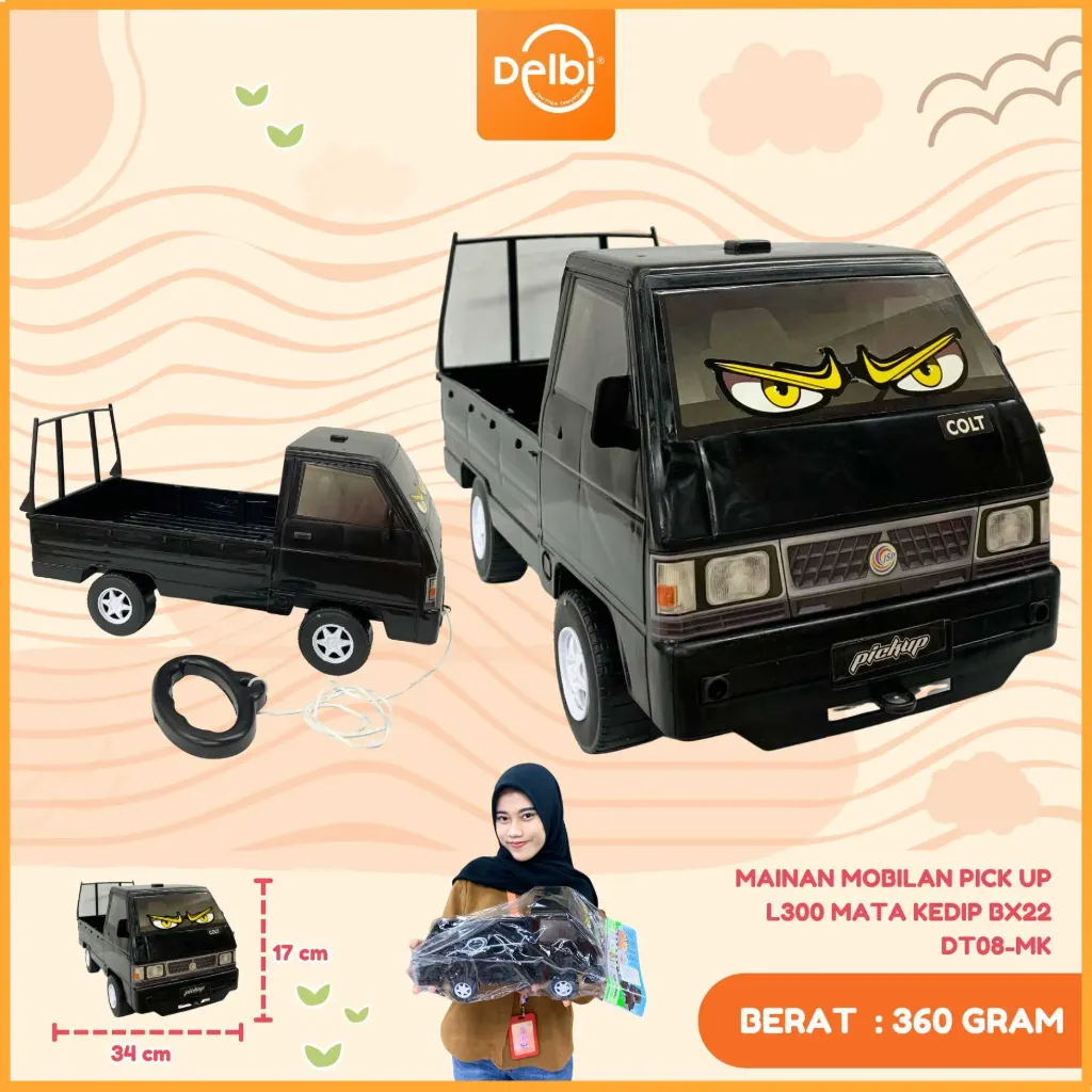 [DT 08-MK] MAINAN MOBILAN PICK UP L300 STIKER MATA NON BATERAI PLASTIK PP BX22