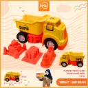 MAINAN MOBILAN TRUCK SAND DUMP+PASIR TRUK MUATAN PASIR PLASTIK PP BX45