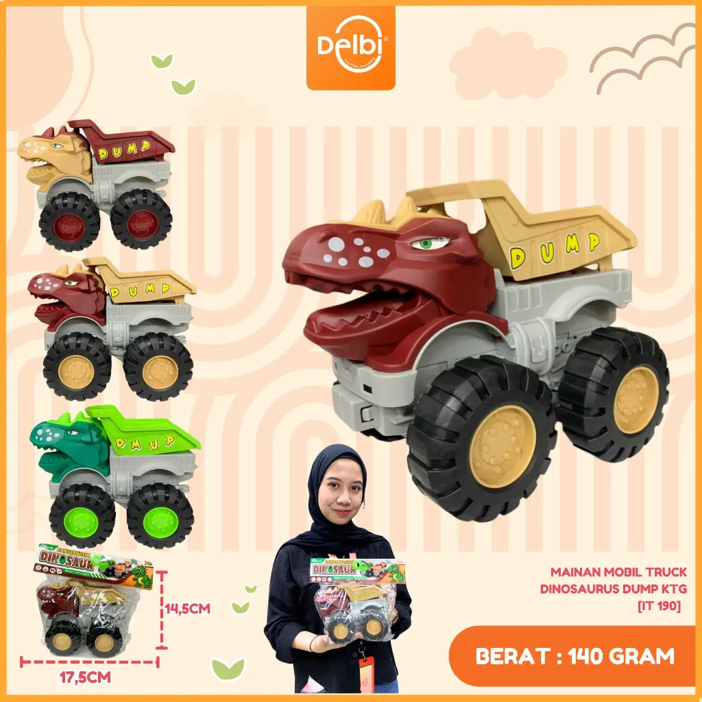 MAINAN MOBIL TRUCK DINOSAURUS DUMP KTG BX96