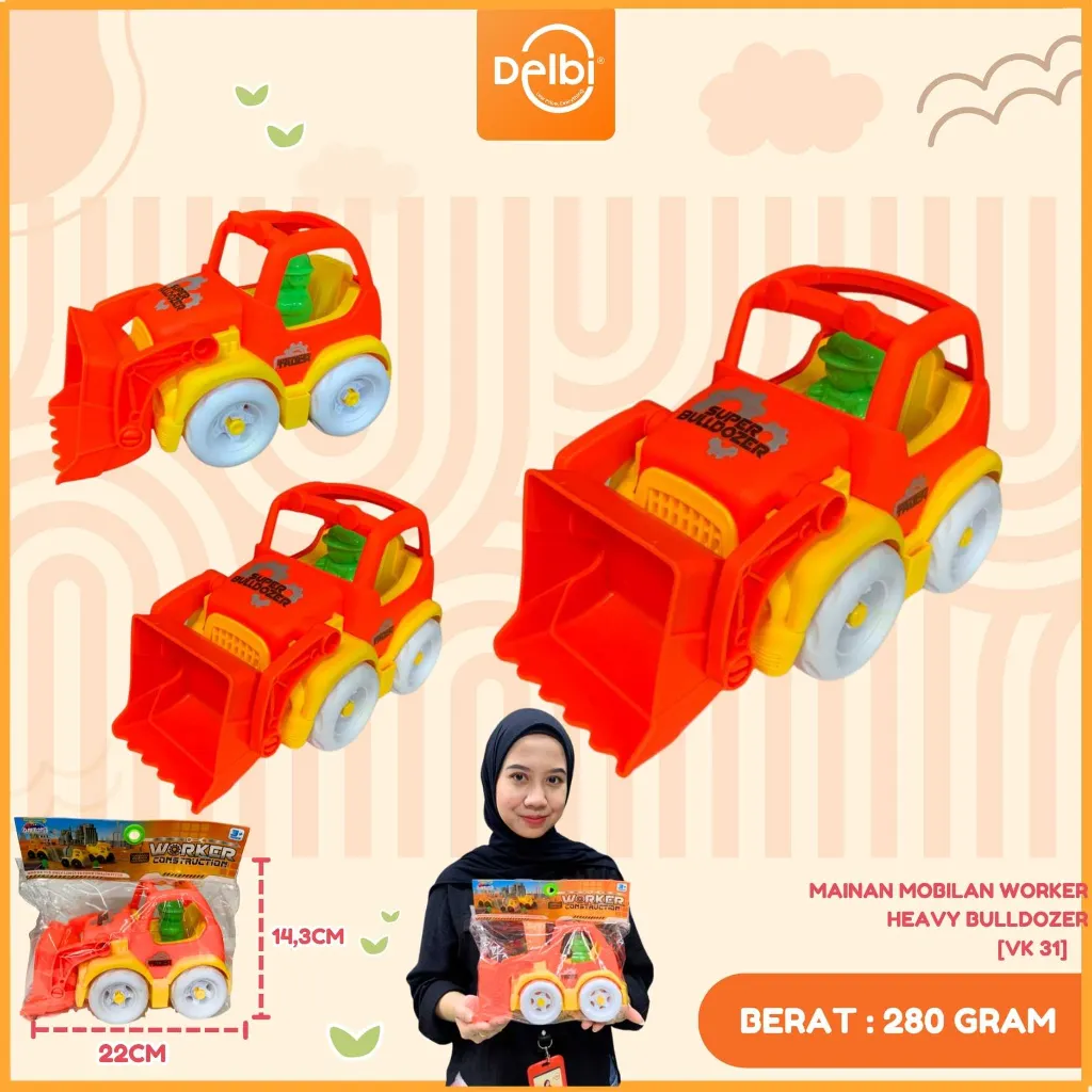 [VK 31] MAINAN MOBILAN WORKER HEAVY BULLDOZER PLASTIK PP BX48