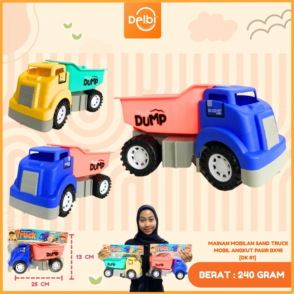 MAINAN MOBILAN SAND TRUCK MOBIL ANGKUT PASIR PLASTIK PP BX45