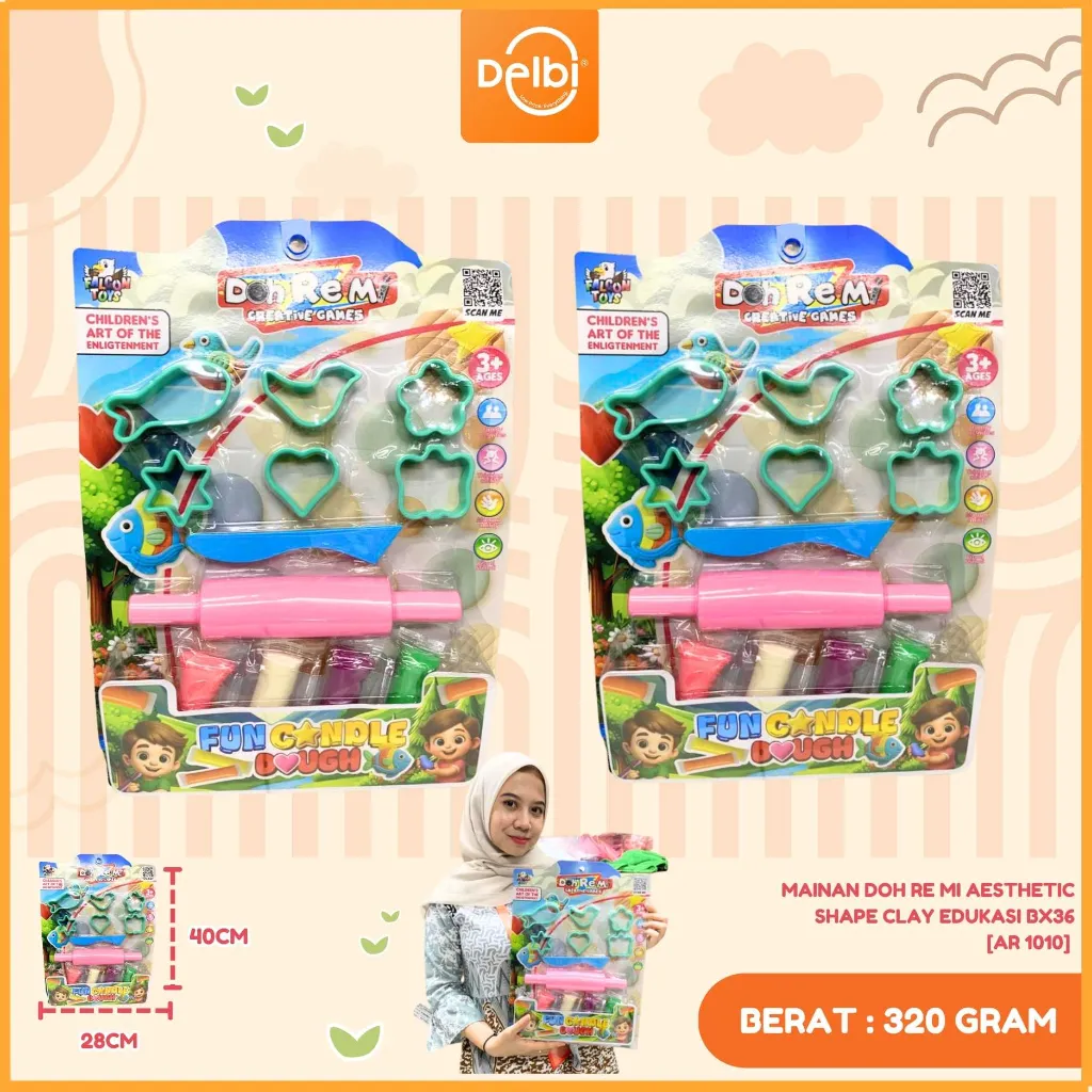 [AR 1010] MAINAN DOH RE MI AESTHETIC SHAPE CLAY EDUKASI BX36