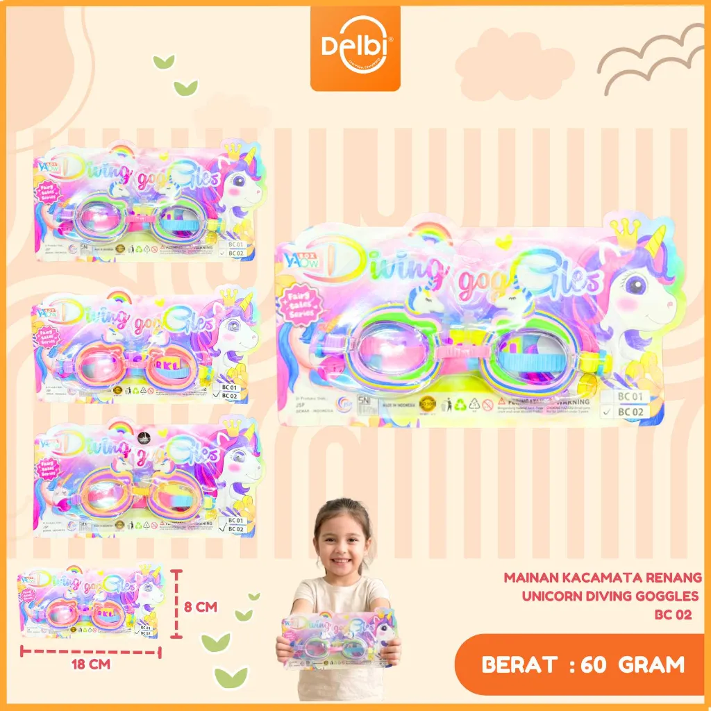 MAINAN KACAMATA RENANG UNICORN DIVING GOGGLES BX128