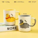 (CHT-8132) GELAS DUA WARNA MOTIF KUCING LUCU BX80