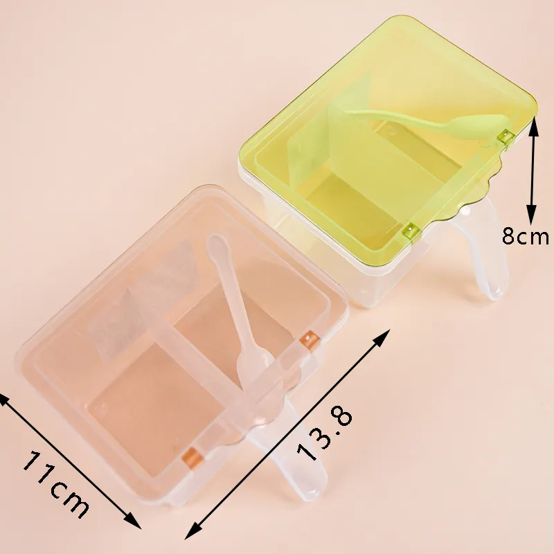 [2160800001] (HT528) BOX CONTAINER SEASONING TEMPAT BUMBU 2 BAGIAN DENGAN SENDOK BX8 BX120