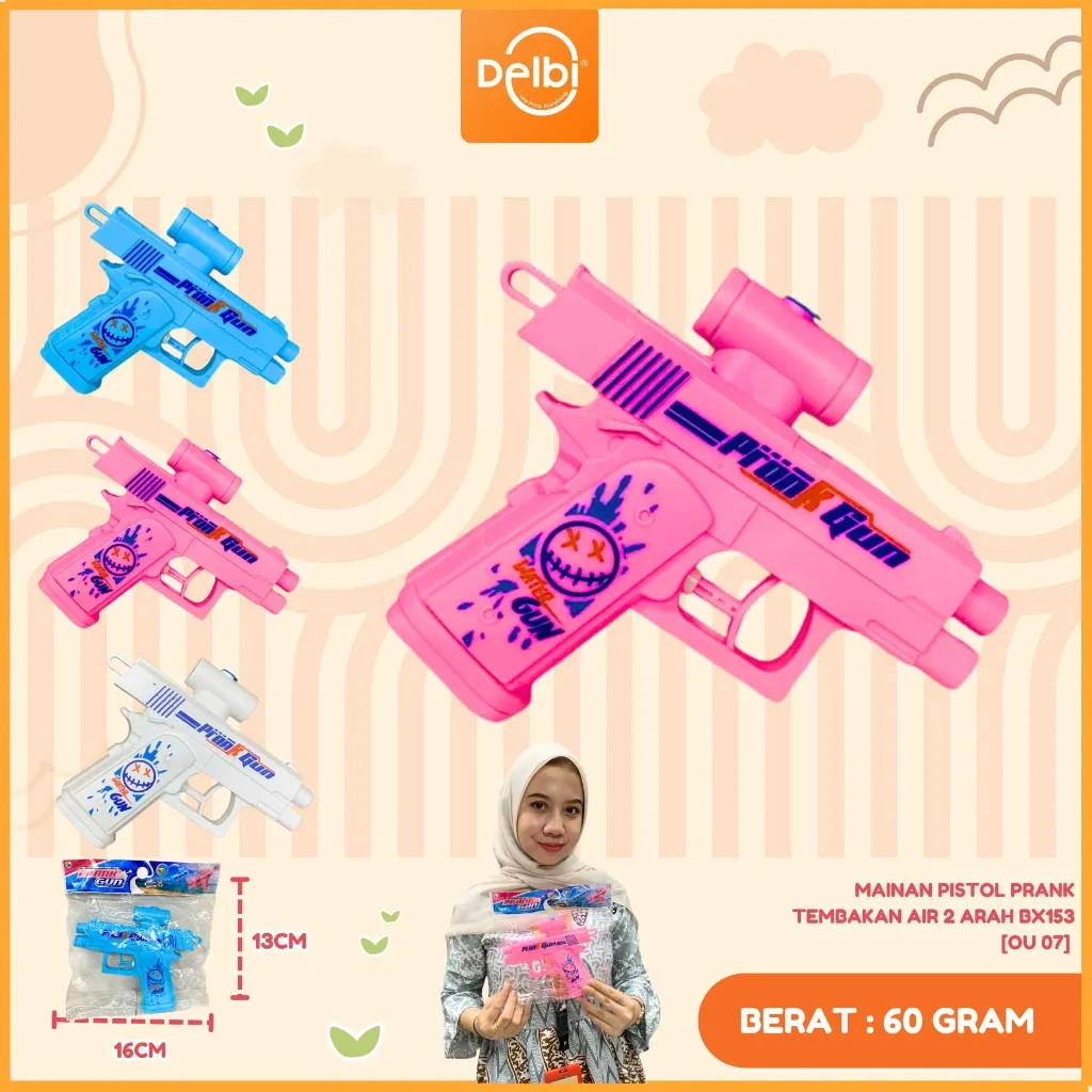 [OU 07] MAINAN PISTOL PRANK TEMBAKAN AIR 2 ARAH BX153