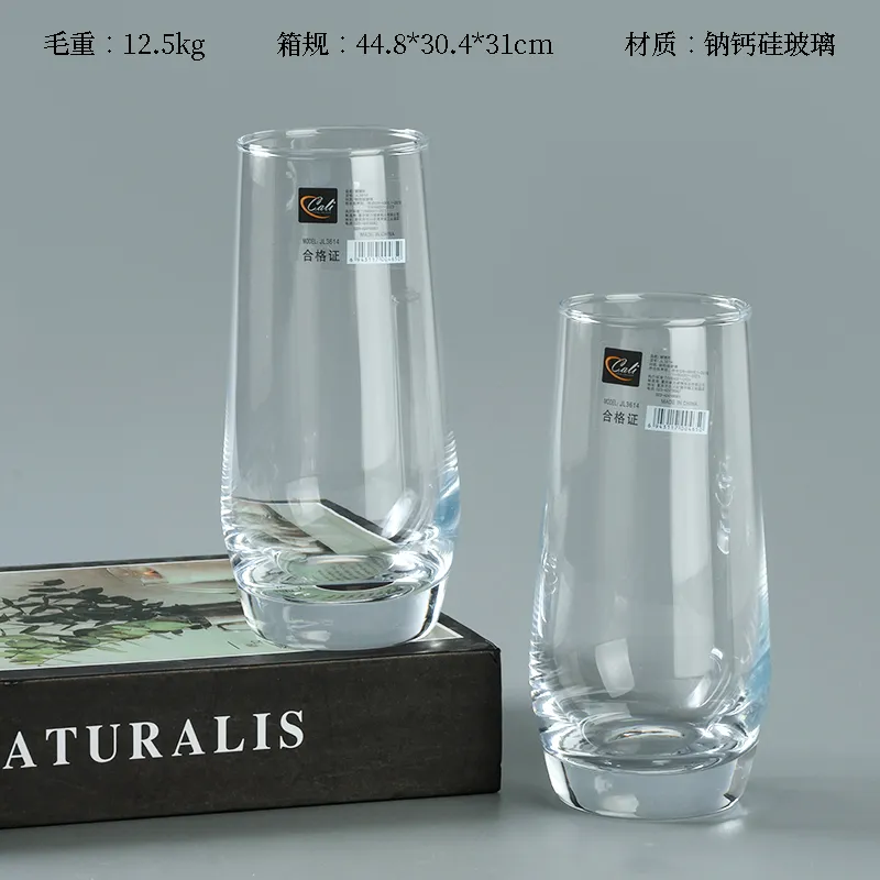 [1210100224] (JL3614) (1 PCS) GELAS KACA OVAL PANJANG V MODEL 335ML BX6 BX48