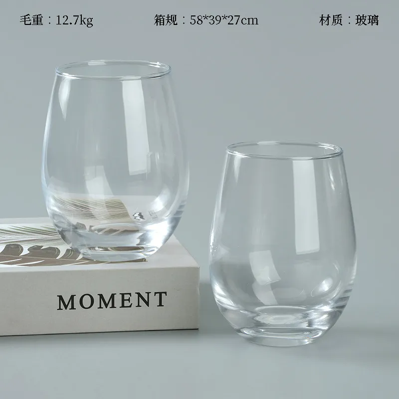 [1210100220] (JL3510) (1 PCS) GELAS KACA BENTUK OVAL DRINKING 330ML BX6 BX48