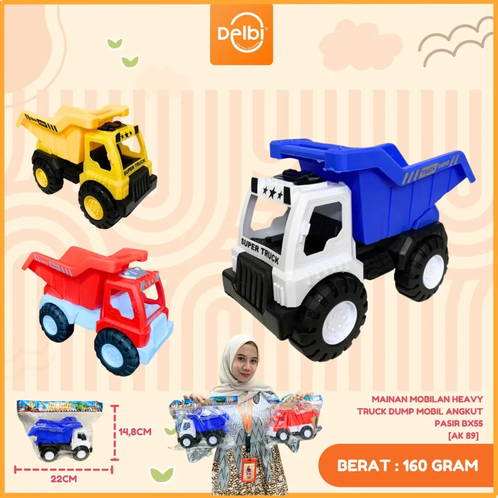 [AK 89] MAINAN MOBILAN HEAVY TRUCK DUMP MOBIL ANGKUT PASIR PLASTIK OPP BX55