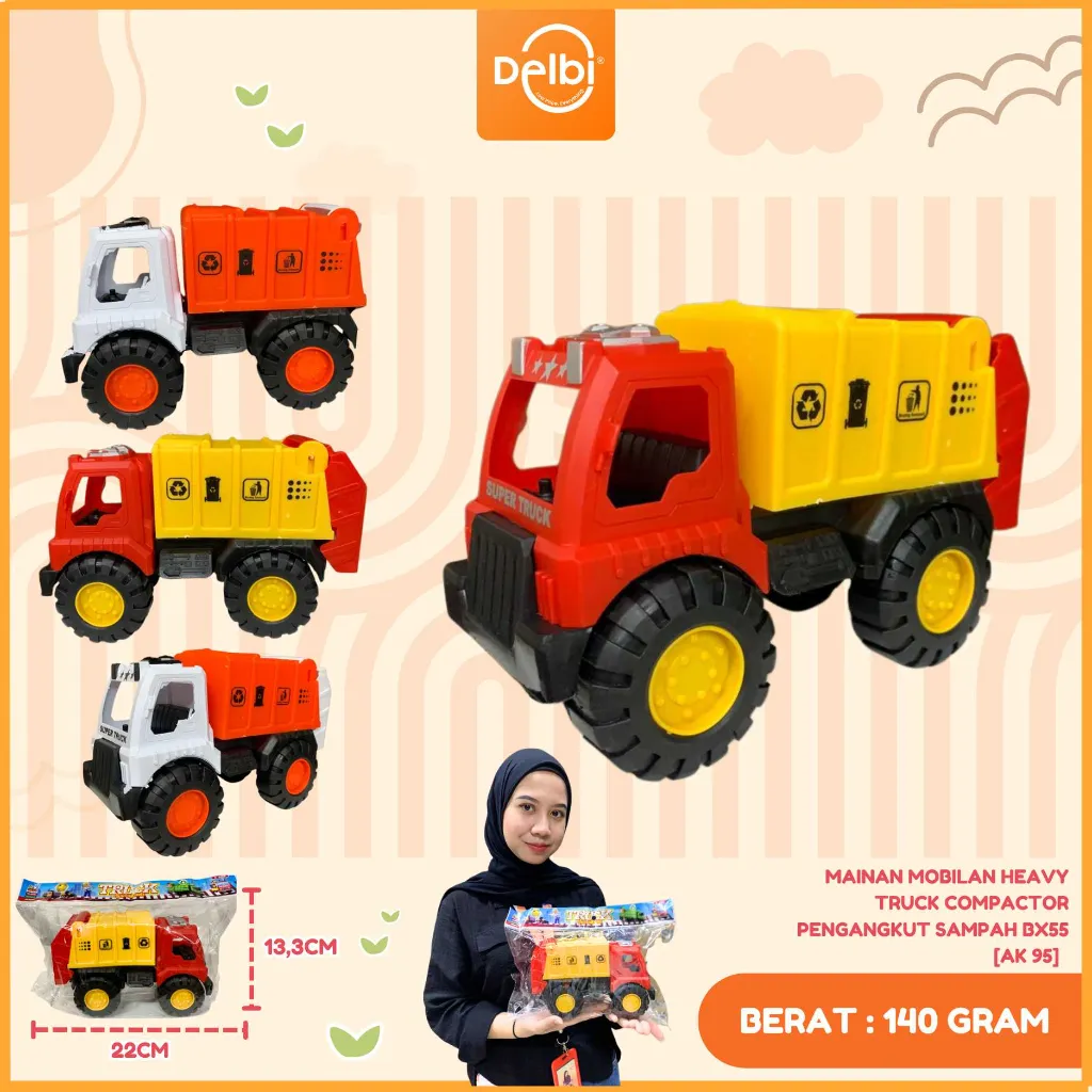 [AK 95] MAINAN MOBILAN HEAVY TRUCK COMPACTOR PENGANGKUT SAMPAH BX55