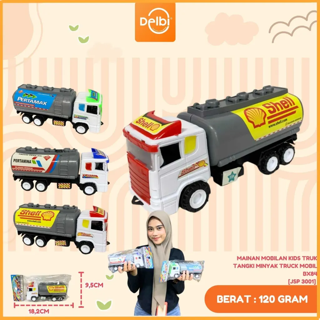 MAINAN MOBILAN KIDS TRUK TANGKI MINYAK TRUCK MOBIL PLASTIK OPP BX84