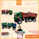 MAINAN MOBILAN TRUCK BOX DUA GANDENG DENGAN SEKOP TRUK 8 RODA PLASTIK PP BX45