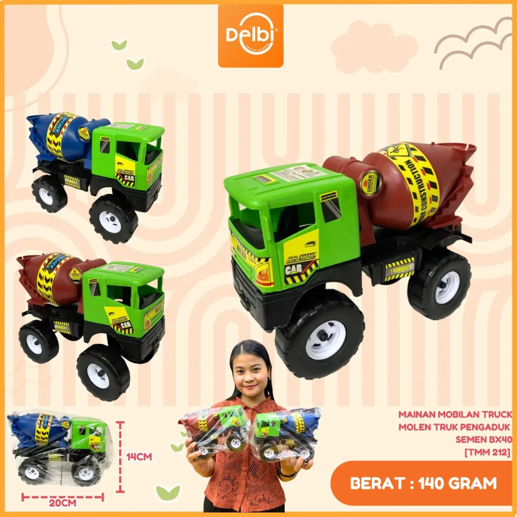 [TMM 212] MAINAN MOBILAN TRUCK MOLEN TRUK PENGADUK SEMEN PLASTIK PP BX40