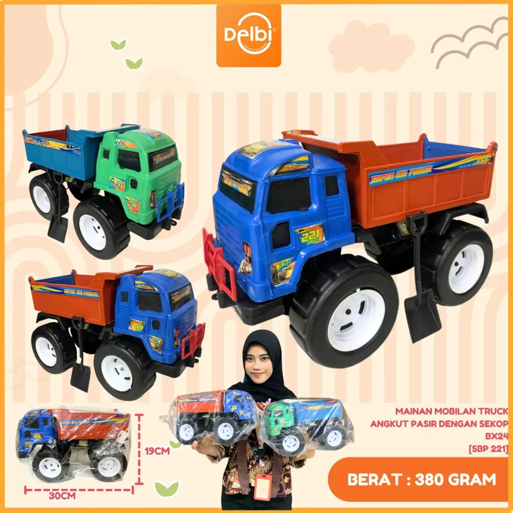 MAINAN MOBILAN TRUCK ANGKUT PASIR DENGAN SEKOP PLASTIK PP BX24