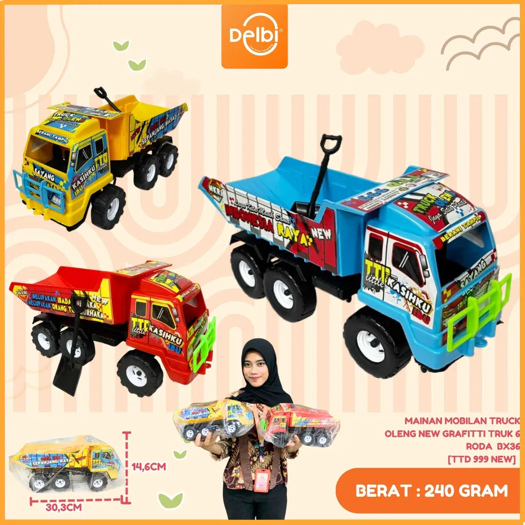 [TTD 999 NEW] MAINAN MOBILAN TRUCK OLENG NEW GRAFITTI TRUK 6 RODA  BX36