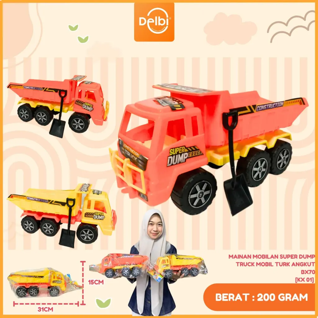 [KX 01] MAINAN MOBILAN SUPER DUMP TRUCK MOBIL TURK ANGKUT PLASTIK OPP BX70