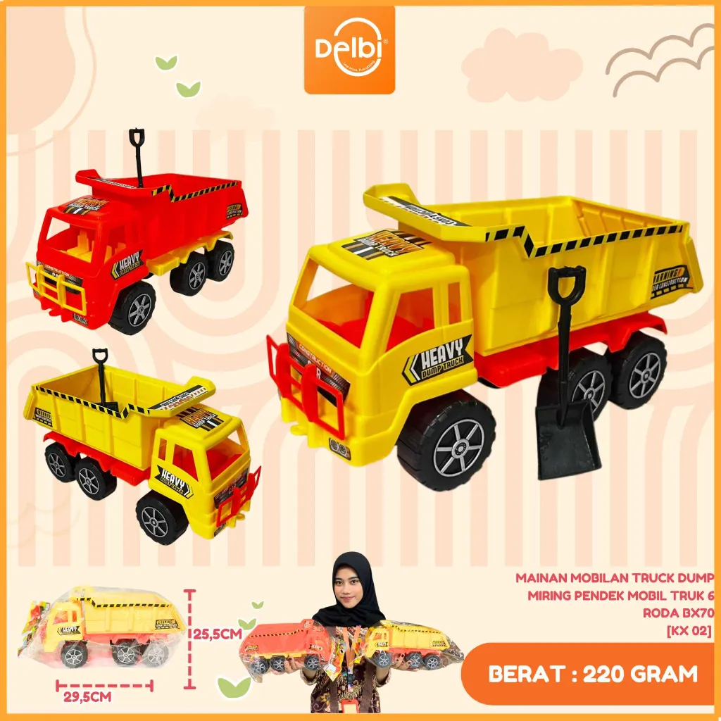 [KX 02] MAINAN MOBILAN TRUCK DUMP MIRING PENDEK MOBIL TRUK 6 RODA BX70