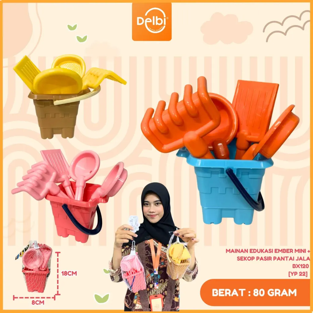 MAINAN EDUKASI EMBER MINI + SEKOP PASIR PANTAI JALA BX120