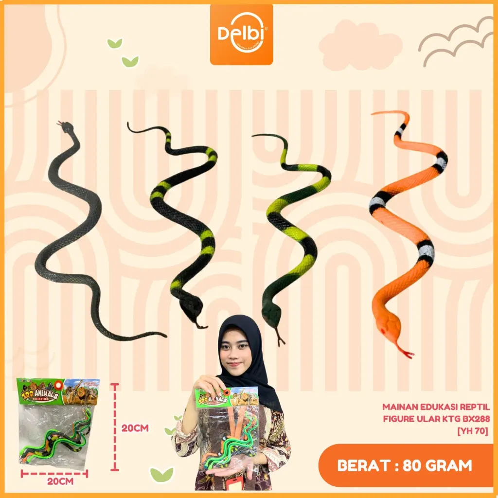 [YH 70] MAINAN EDUKASI REPTIL FIGURE ULAR KTG BX288