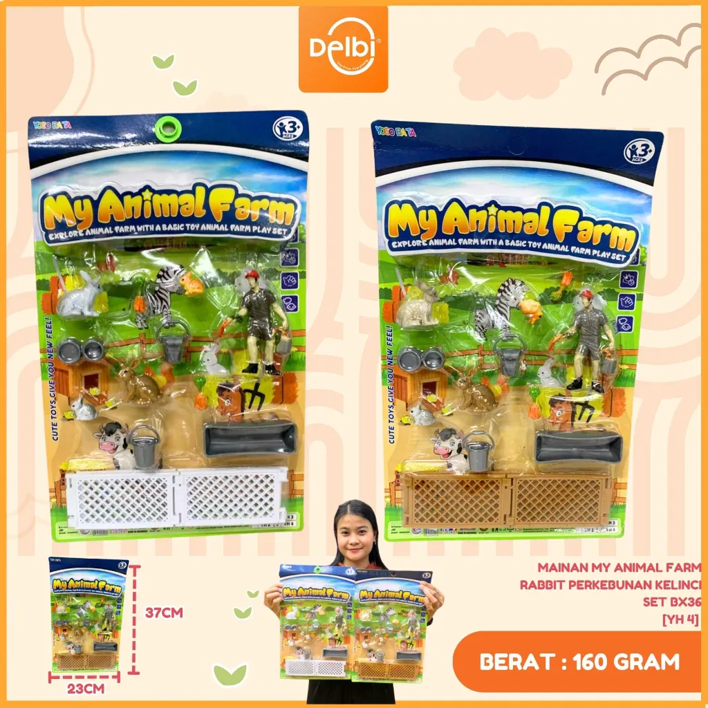 MAINAN MY ANIMAL FARM RABBIT PERKEBUNAN KELINCI SET BX36